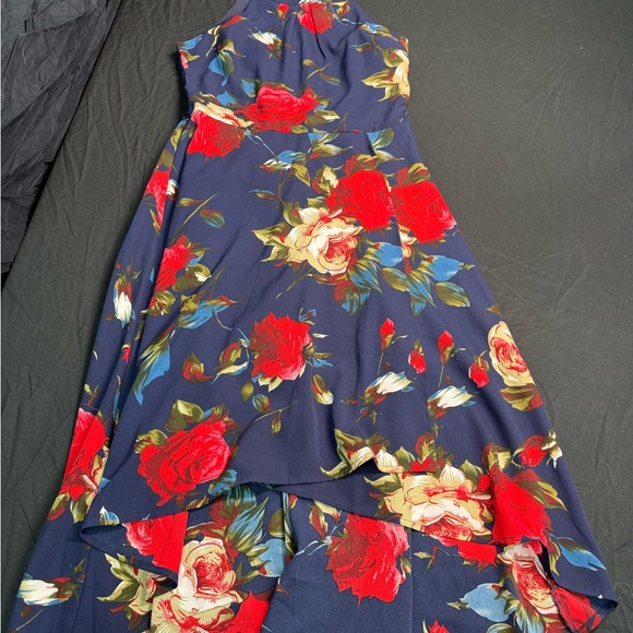 Suzy Shier Floral Sleeveless Dress - Navy and Red Size Small - Picture 7 of 7